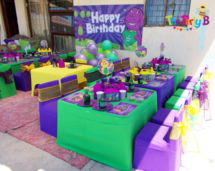 Barney themed party  cape  town  The Party  B Kids party  